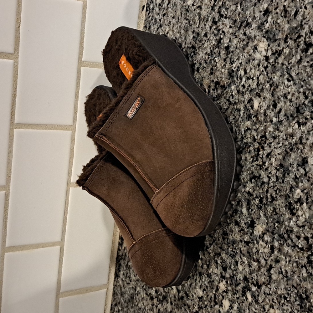 Rocket Dog Brown Faux Shearing Inside Platform Clogs. Size 7.5